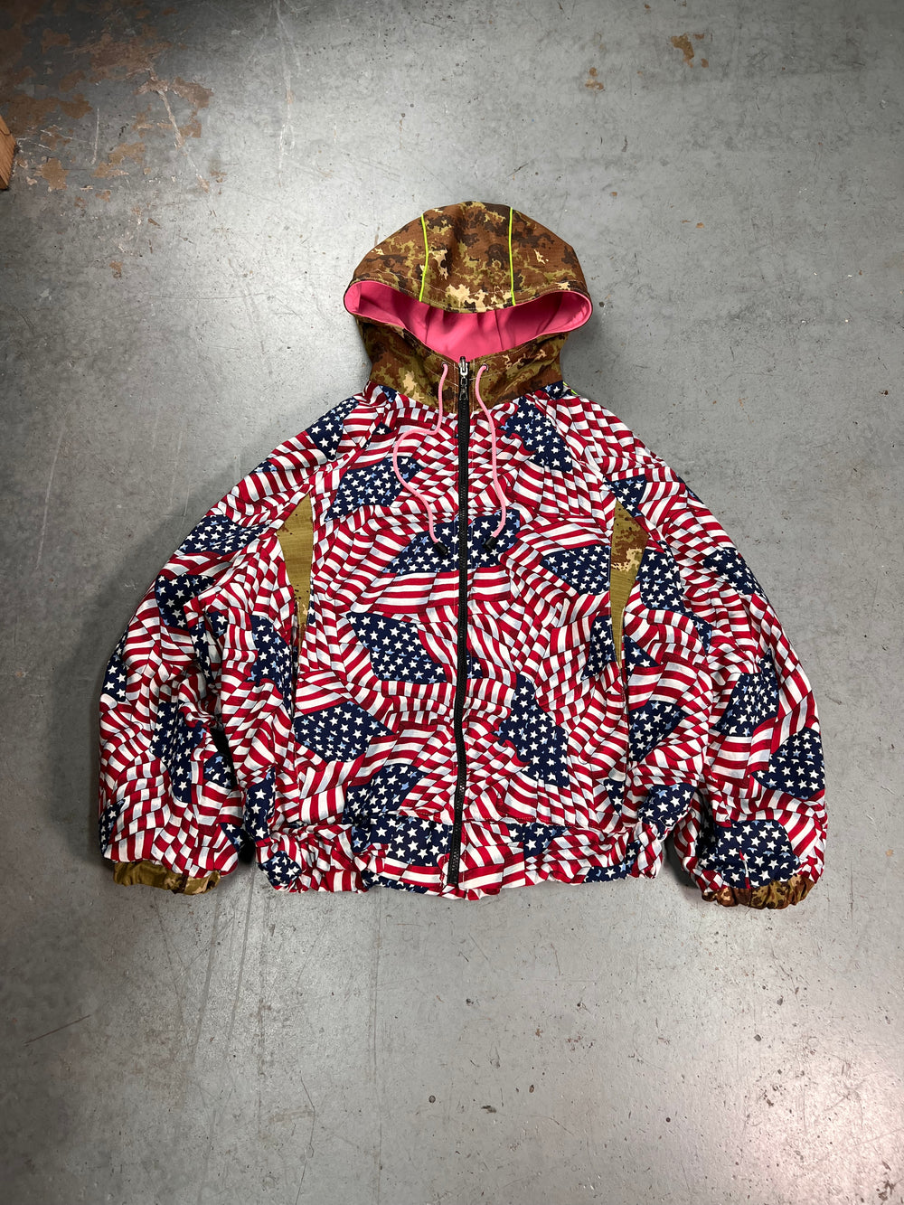 Streetwear reversible jacket, “American dream”