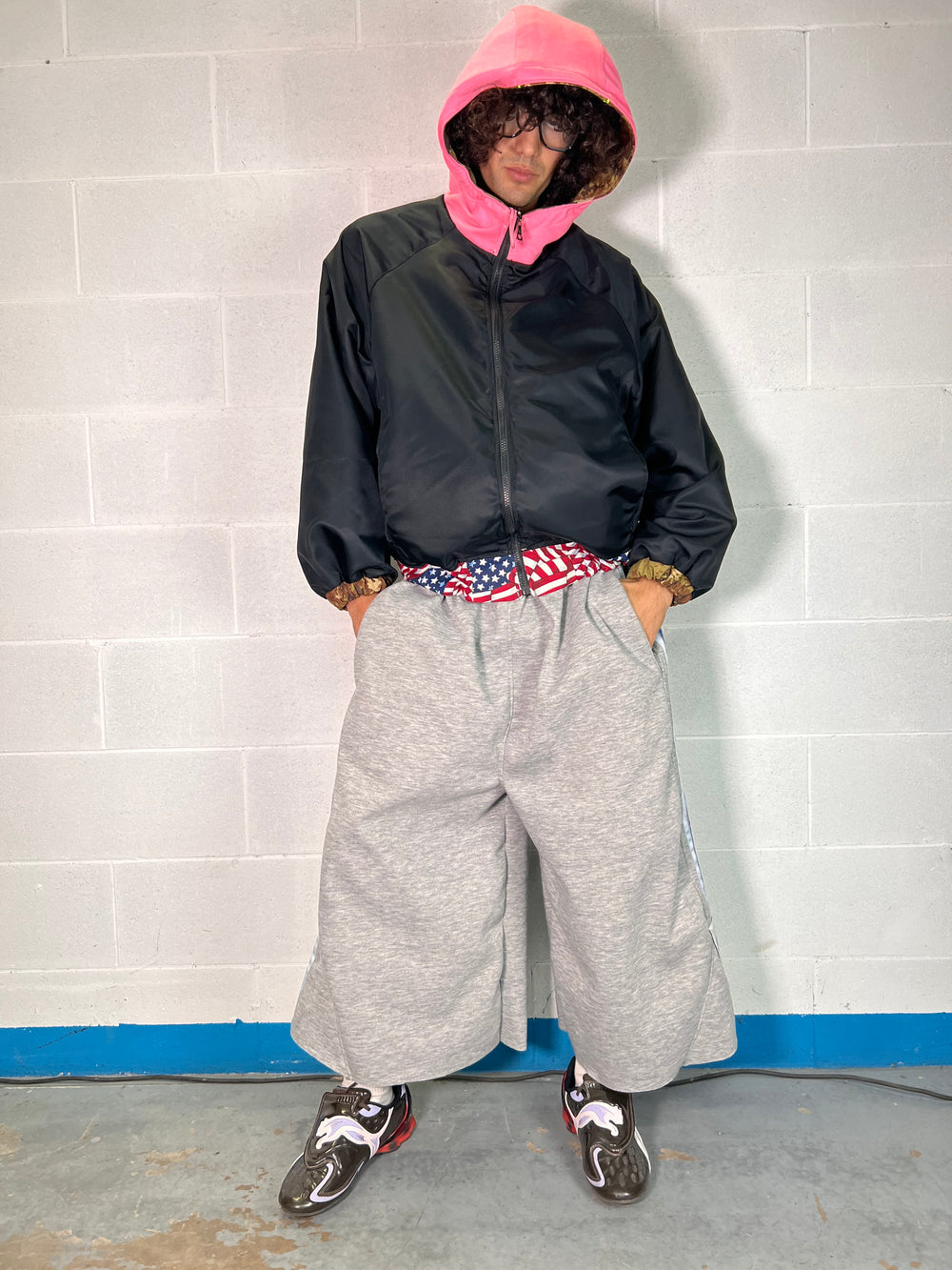 Streetwear reversible jacket, “American dream”