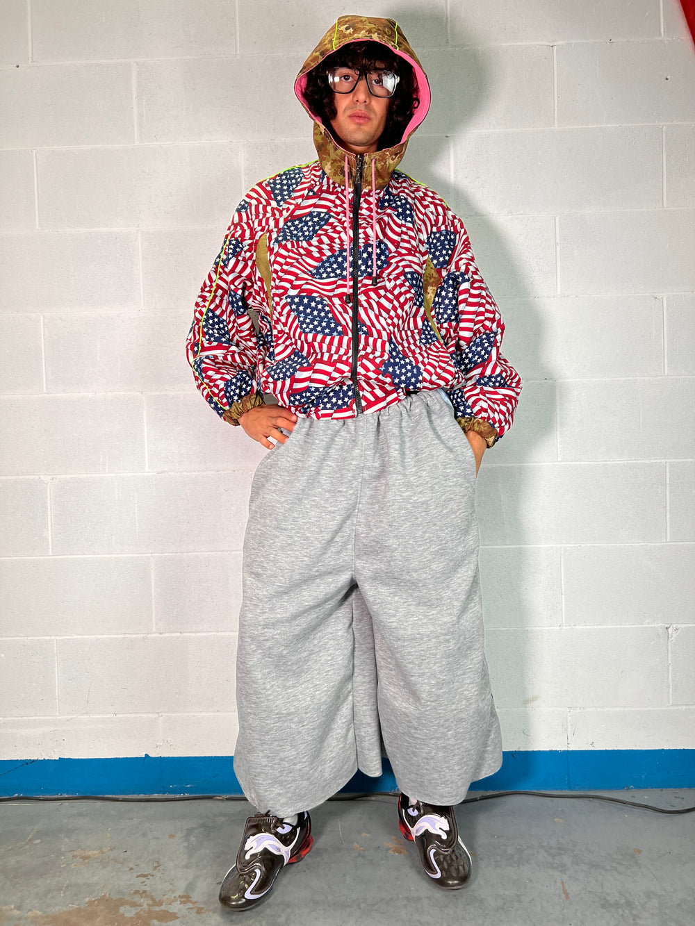 Streetwear reversible jacket, “American dream”