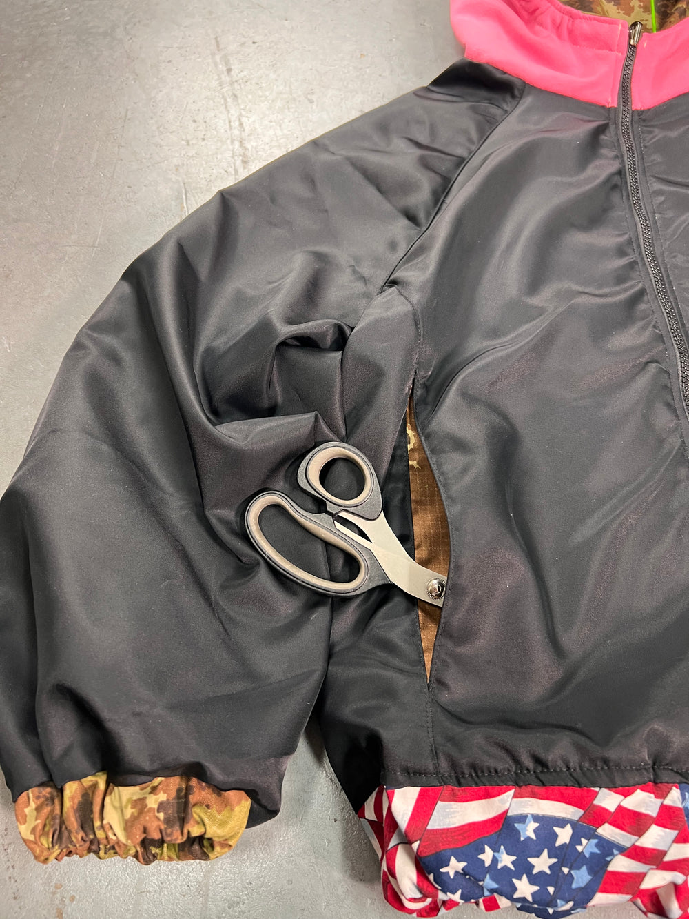 Streetwear reversible jacket, “American dream”