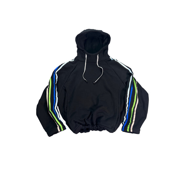 HOODIE NERA CON NASTRI COLORATI - Vetrina 1
